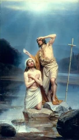 The Baptism of Christ by Carl Heinrich Bloch depicting Matthew 3:13