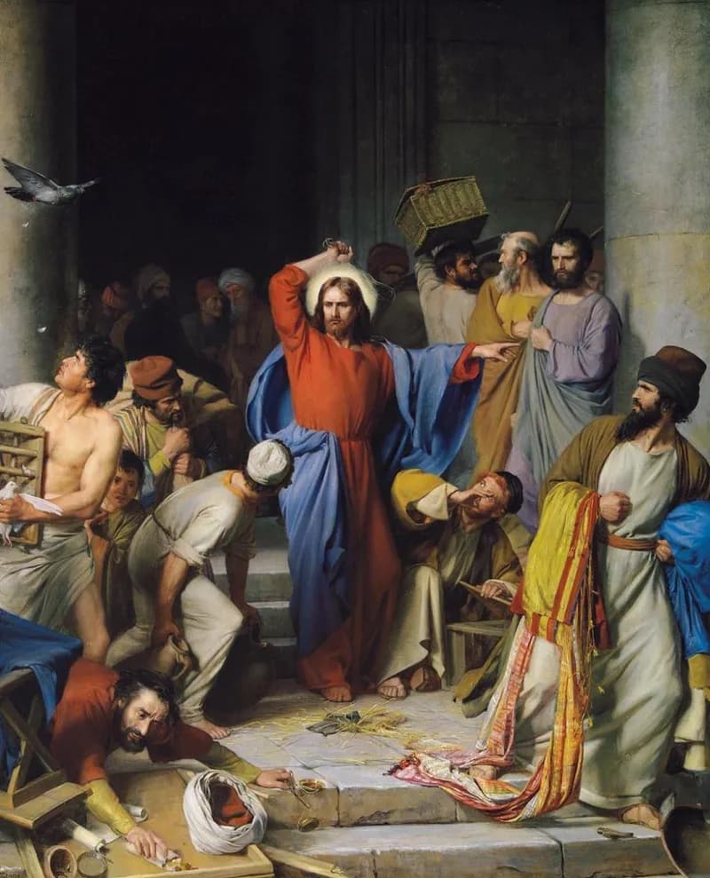 Casting Out the Money Changers by Carl Heinrich Bloch depicting John 2:13