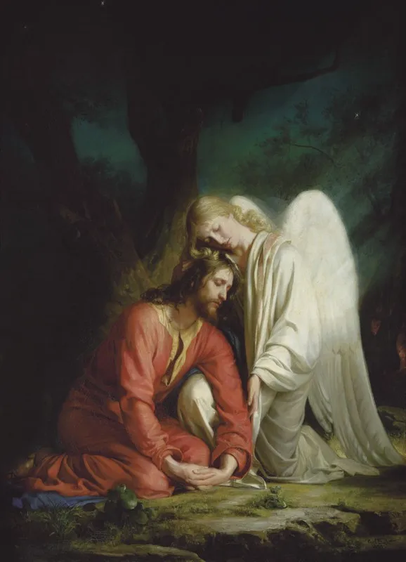 Christ in Gethsemane by Carl Heinrich Bloch depicting Matthew 26:36