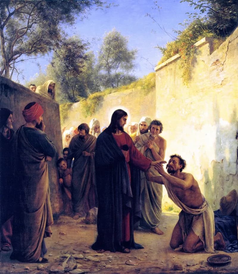Healing of the Blind Man by Carl Heinrich Bloch depicting John 9:1