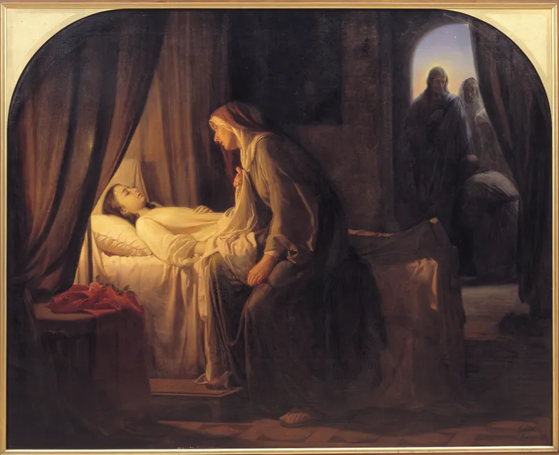 The Daughter of Jairus by Carl Heinrich Bloch depicting Mark 5:21
