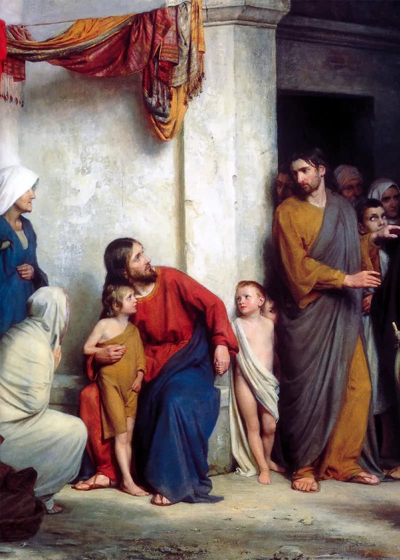 Suffer the Children by Carl Heinrich Bloch depicting Mark 10:13