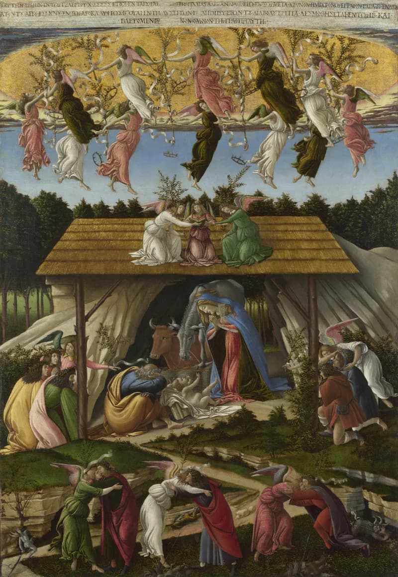 The Mystical Nativity (Isaiah 9 — Unto us a child is born) by Botticelli depicting Isaiah 9:6
