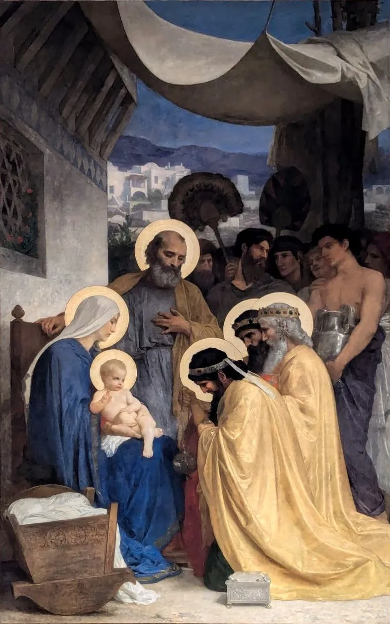 The Adoration of the Magi by William-Adolphe Bouguereau depicting Matthew 2:1