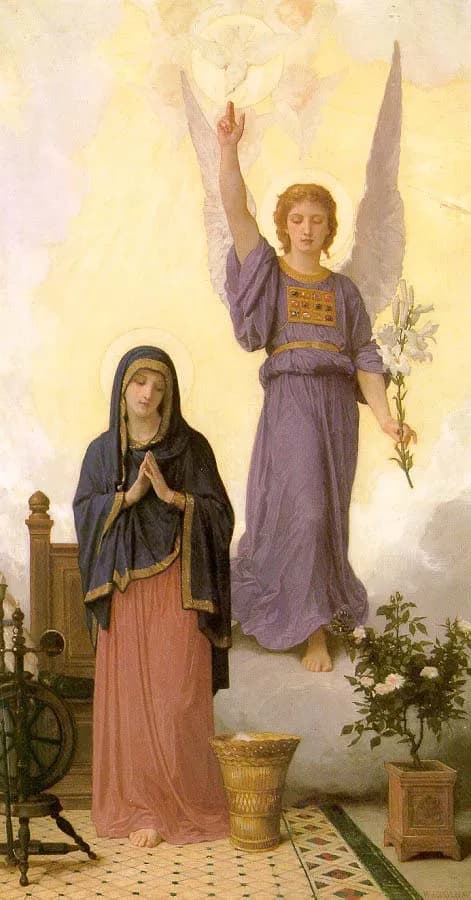 The Annunciation by William-Adolphe Bouguereau depicting Luke 1:26