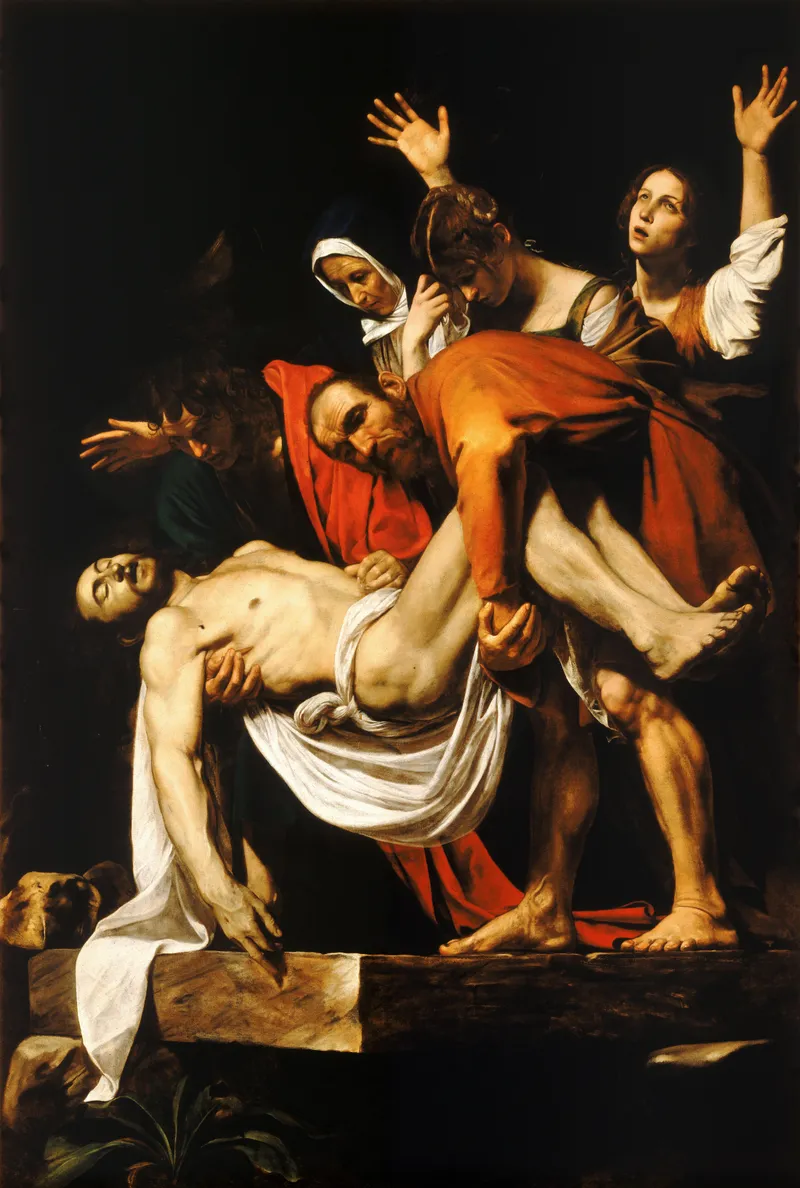 The Entombment of Christ by Michelangelo Merisi da Caravaggio depicting John 19:40