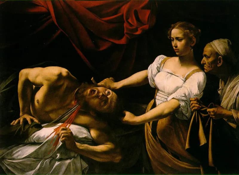 Judith Beheading Holofernes by Michelangelo Merisi da Caravaggio depicting Judith 13:6