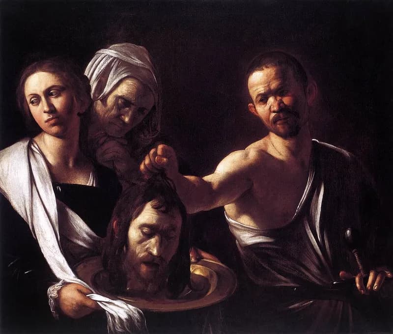 Salome with the Head of John the Baptist (London) by Michelangelo Merisi da Caravaggio depicting Mark 6:25
