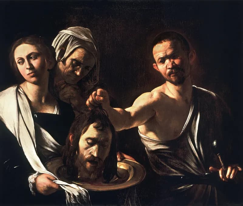 Salome with the Head of John the Baptist (Madrid) by Michelangelo Merisi da Caravaggio depicting Mark 6:25