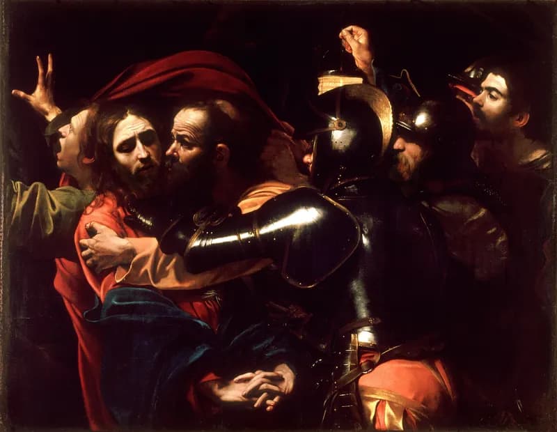 The Taking of Christ by Michelangelo Merisi da Caravaggio depicting Matthew 26:48