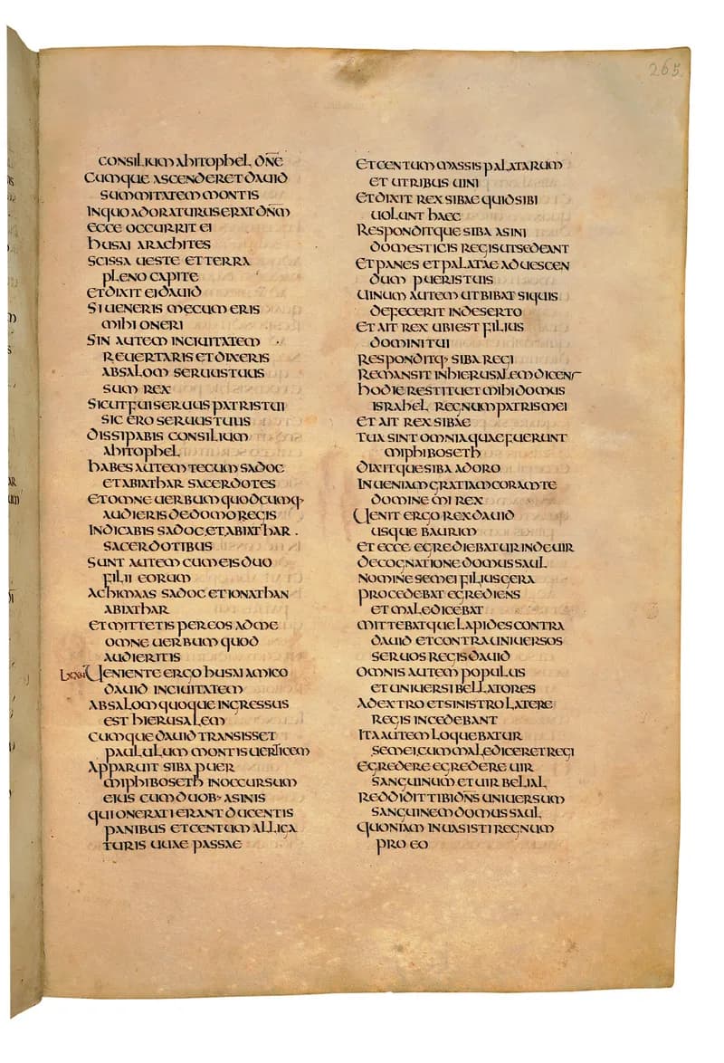 Codex Amiatinus, 1 Chronicles 1 (canvas 527) by Master of the Codex Amiatinus (Monkwearmouth-Jarrow scriptorium) depicting 1 Chronicles 1