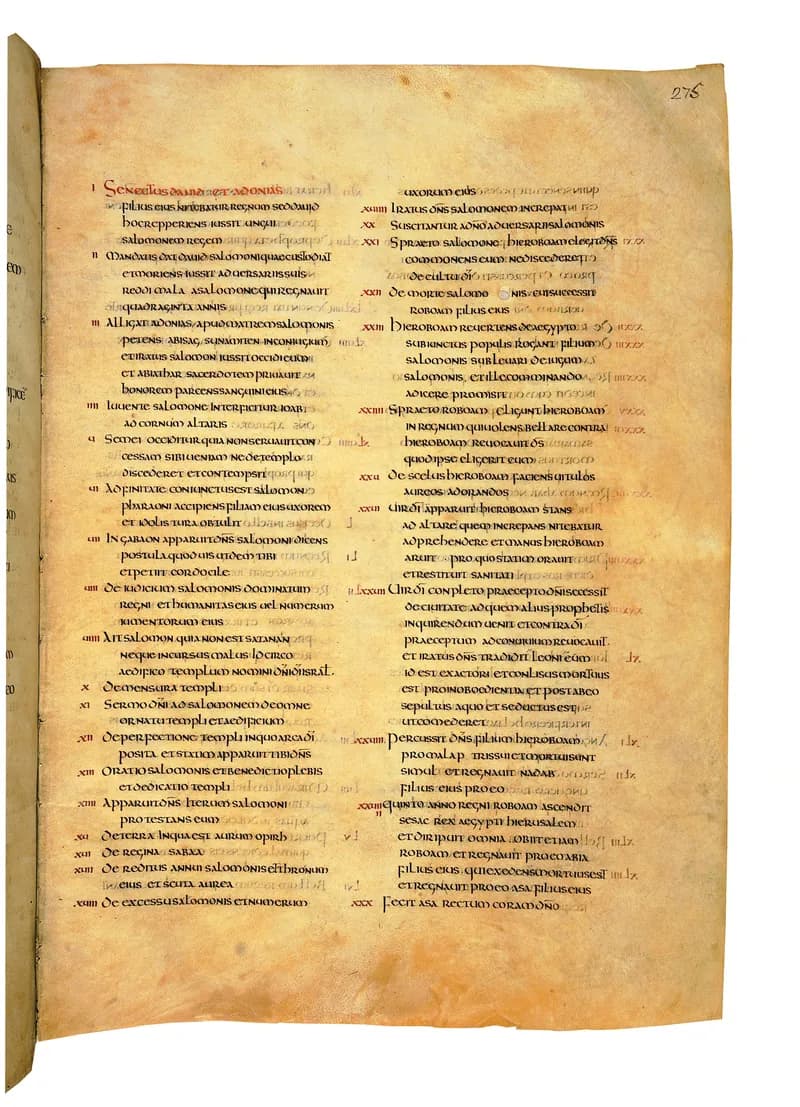 Codex Amiatinus, 1 Chronicles 14 (canvas 547) by Master of the Codex Amiatinus (Monkwearmouth-Jarrow scriptorium) depicting 1 Chronicles 14