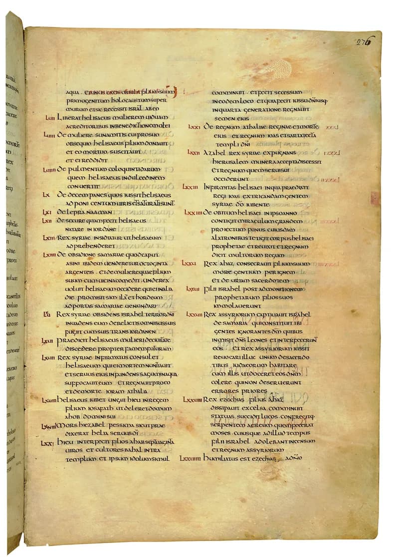 Codex Amiatinus, 1 Chronicles 15 (canvas 549) by Master of the Codex Amiatinus (Monkwearmouth-Jarrow scriptorium) depicting 1 Chronicles 15