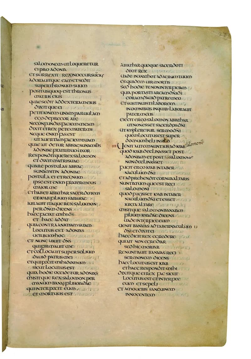 Codex Amiatinus, 1 Chronicles 19 (canvas 555) by Master of the Codex Amiatinus (Monkwearmouth-Jarrow scriptorium) depicting 1 Chronicles 19