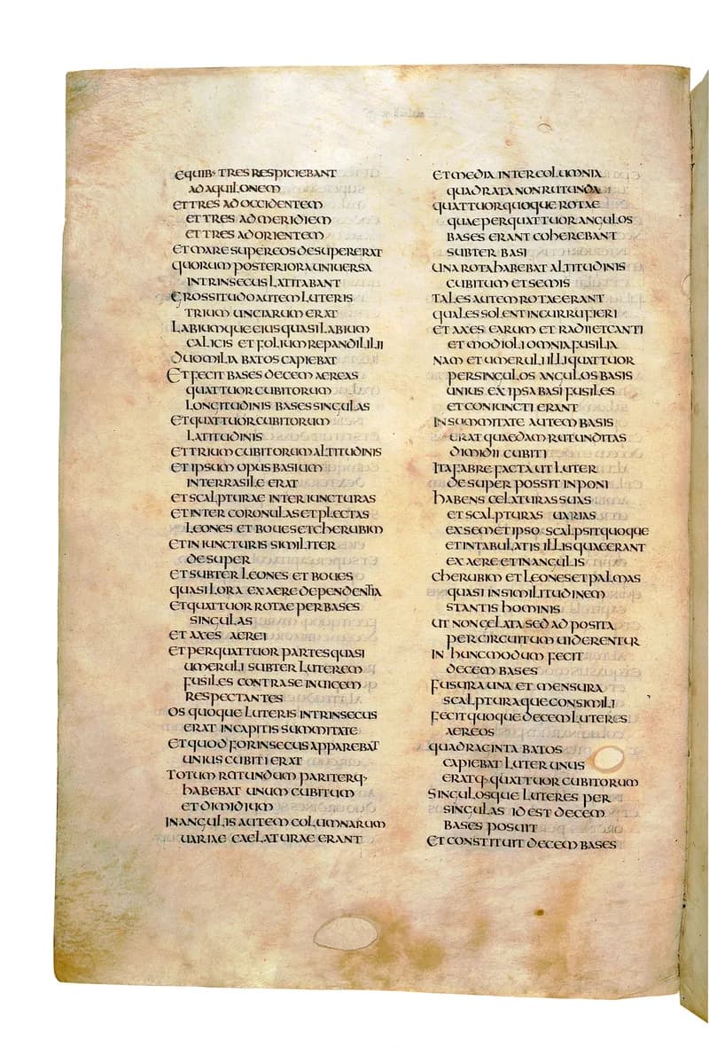 Codex Amiatinus, 1 Chronicles 26 (canvas 566) by Master of the Codex Amiatinus (Monkwearmouth-Jarrow scriptorium) depicting 1 Chronicles 26