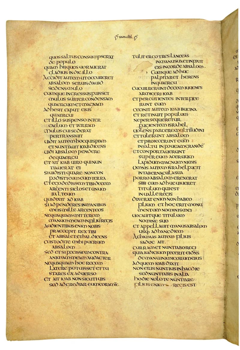 Codex Amiatinus, 1 Chronicles 4 (canvas 532) by Master of the Codex Amiatinus (Monkwearmouth-Jarrow scriptorium) depicting 1 Chronicles 4