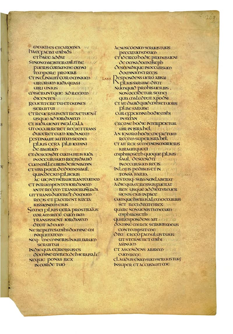 Codex Amiatinus, 1 Chronicles 6 (canvas 535) by Master of the Codex Amiatinus (Monkwearmouth-Jarrow scriptorium) depicting 1 Chronicles 6