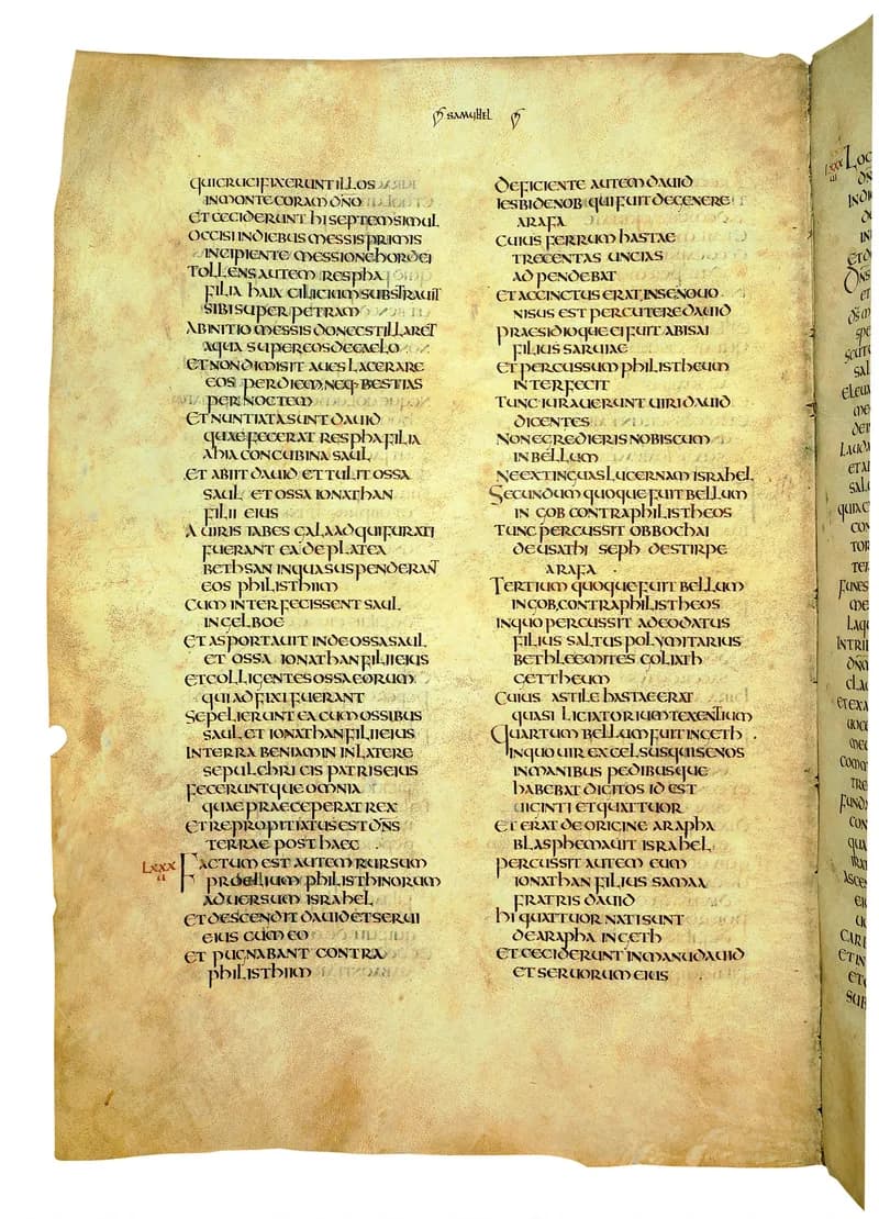 Codex Amiatinus, 1 Chronicles 9 (canvas 540) by Master of the Codex Amiatinus (Monkwearmouth-Jarrow scriptorium) depicting 1 Chronicles 9