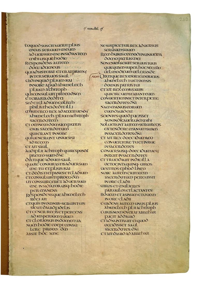 Codex Amiatinus, 1 Kings 18 (canvas 481) by Master of the Codex Amiatinus (Monkwearmouth-Jarrow scriptorium) depicting 1 Kings 18