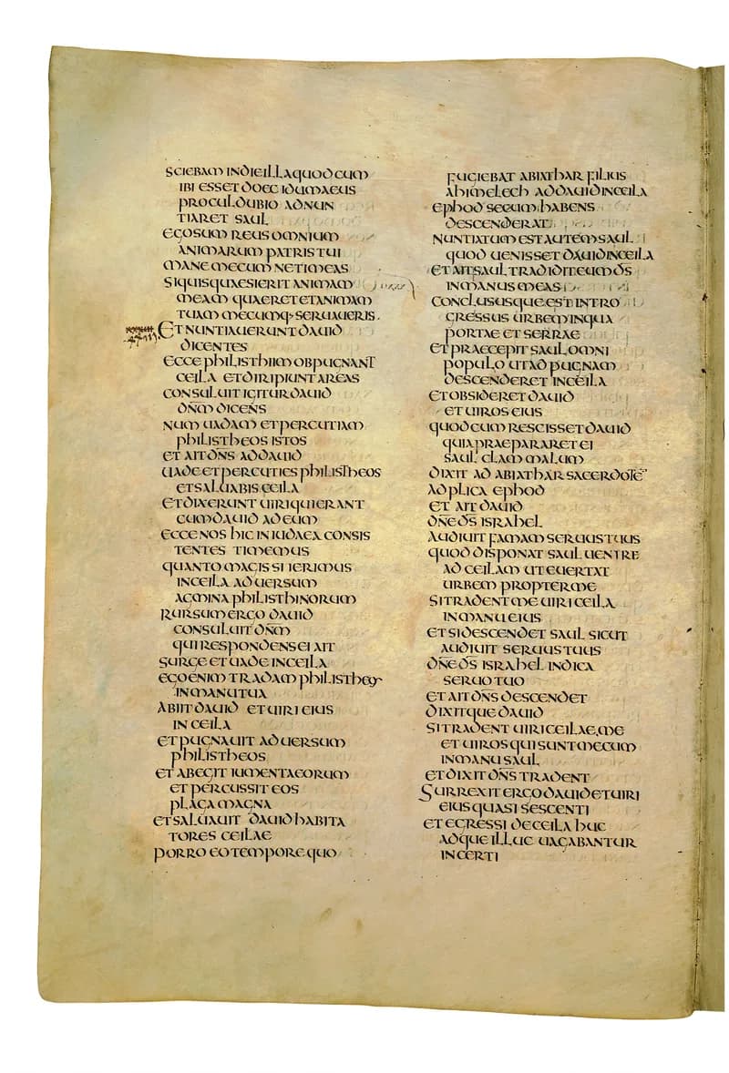 Codex Amiatinus, 1 Kings 19 (canvas 482) by Master of the Codex Amiatinus (Monkwearmouth-Jarrow scriptorium) depicting 1 Kings 19
