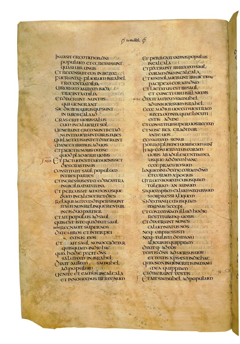 Codex Amiatinus, 1 Kings 2 (canvas 456) by Master of the Codex Amiatinus (Monkwearmouth-Jarrow scriptorium) depicting 1 Kings 2