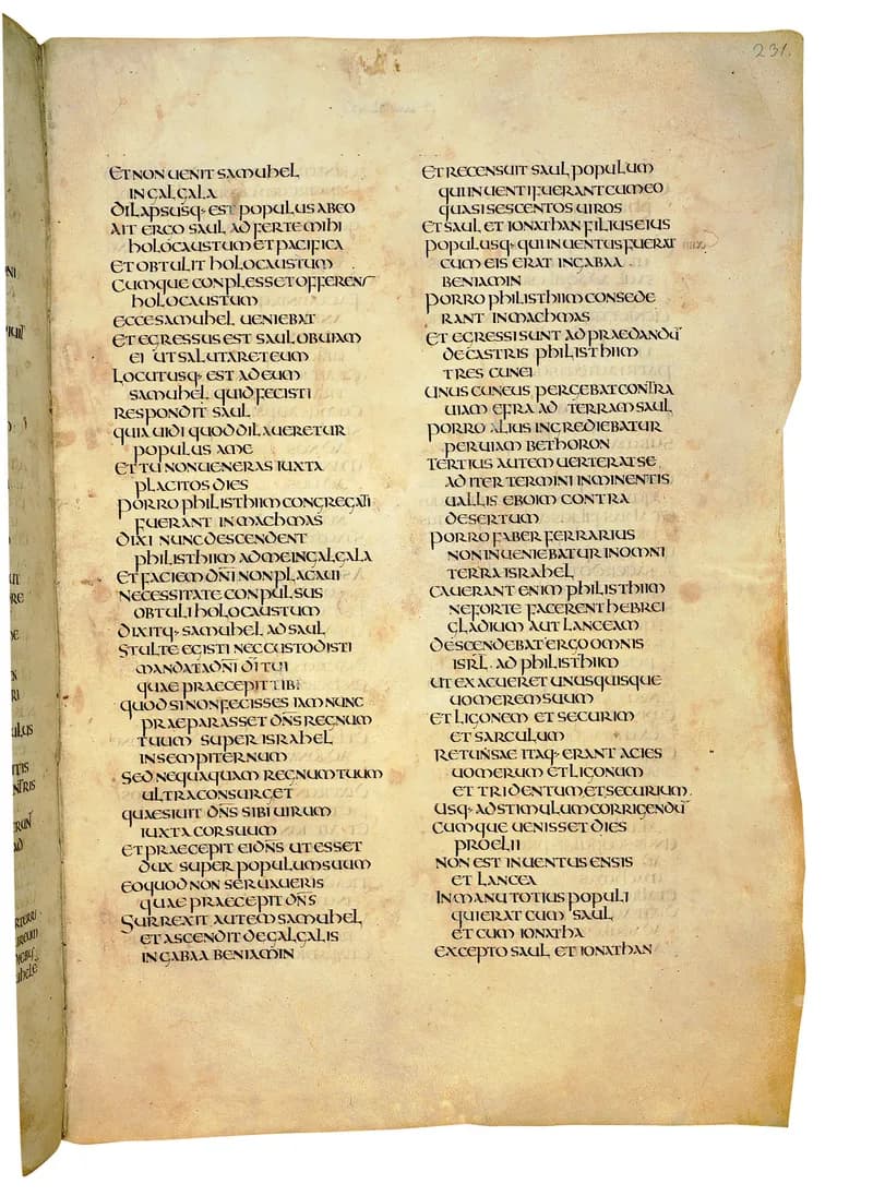Codex Amiatinus, 1 Kings 4 (canvas 459) by Master of the Codex Amiatinus (Monkwearmouth-Jarrow scriptorium) depicting 1 Kings 4