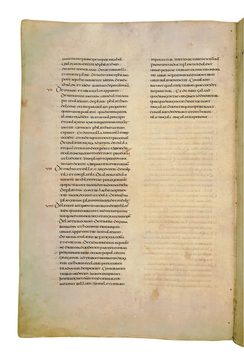Codex Amiatinus, 1 Samuel 12 (canvas 386) by Master of the Codex Amiatinus (Monkwearmouth-Jarrow scriptorium) depicting 1 Samuel 12