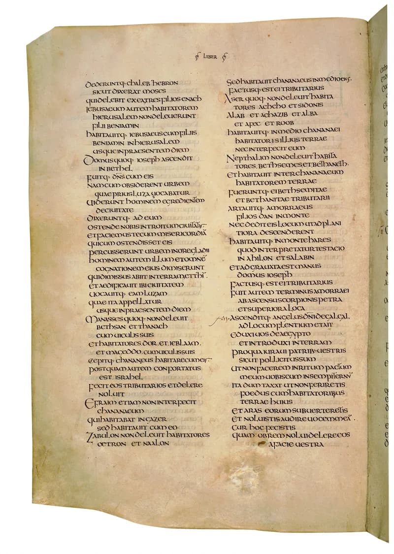 Codex Amiatinus, 1 Samuel 13 (canvas 388) by Master of the Codex Amiatinus (Monkwearmouth-Jarrow scriptorium) depicting 1 Samuel 13