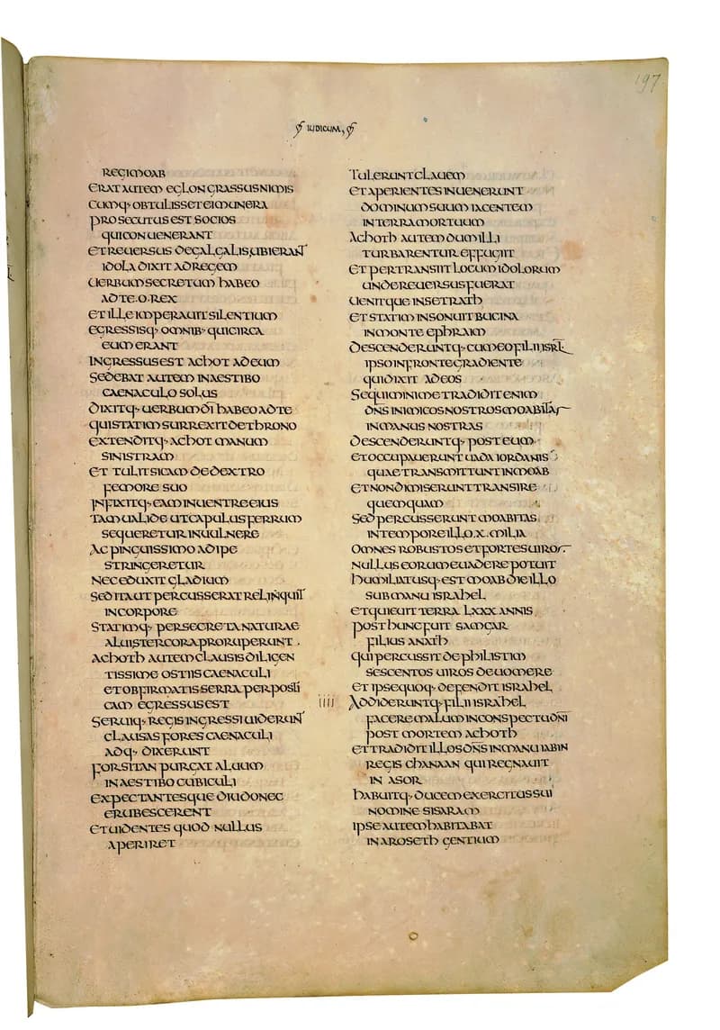 Codex Amiatinus, 1 Samuel 15 (canvas 391) by Master of the Codex Amiatinus (Monkwearmouth-Jarrow scriptorium) depicting 1 Samuel 15