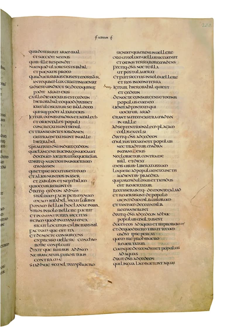 Codex Amiatinus, 1 Samuel 19 (canvas 397) by Master of the Codex Amiatinus (Monkwearmouth-Jarrow scriptorium) depicting 1 Samuel 19