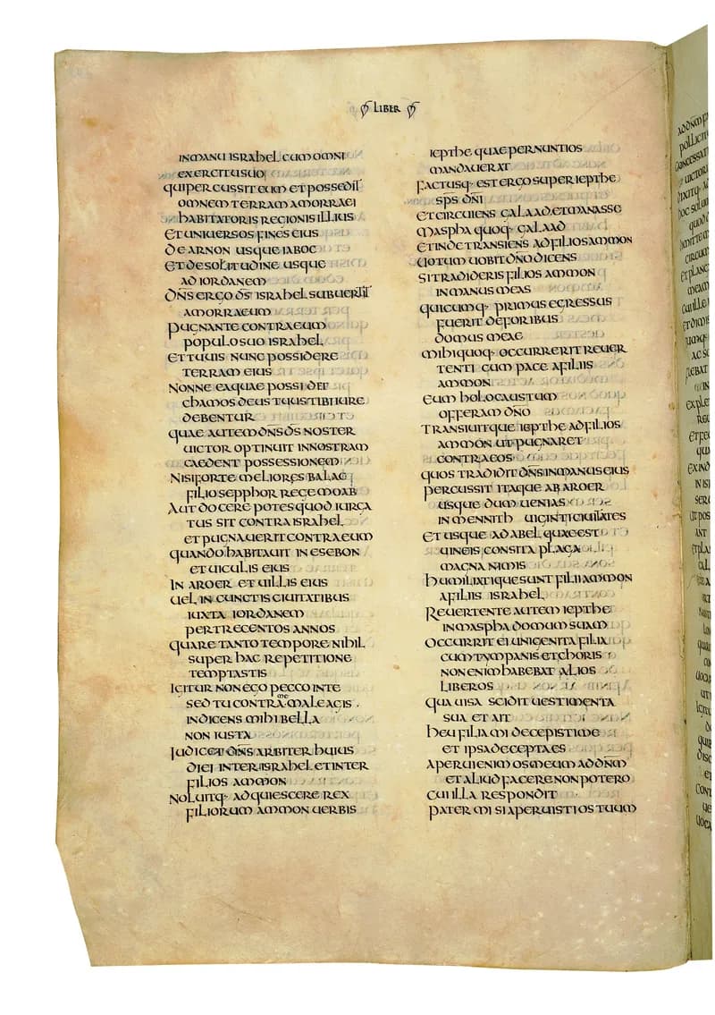 Codex Amiatinus, 1 Samuel 26 (canvas 408) by Master of the Codex Amiatinus (Monkwearmouth-Jarrow scriptorium) depicting 1 Samuel 26