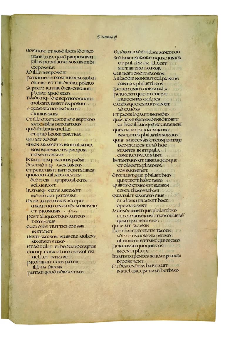 Codex Amiatinus, 1 Samuel 29 (canvas 413) by Master of the Codex Amiatinus (Monkwearmouth-Jarrow scriptorium) depicting 1 Samuel 29