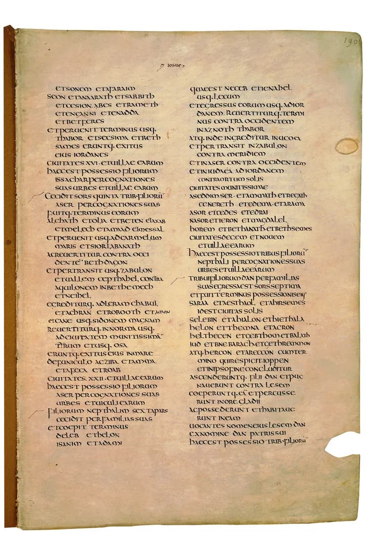 Codex Amiatinus, 1 Samuel 6 (canvas 377) by Master of the Codex Amiatinus (Monkwearmouth-Jarrow scriptorium) depicting 1 Samuel 6