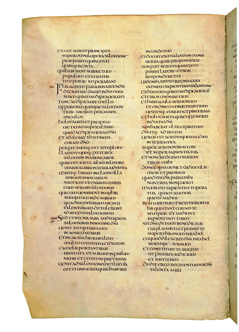 Codex Amiatinus, 2 Chronicles 2 (canvas 574) by Master of the Codex Amiatinus (Monkwearmouth-Jarrow scriptorium) depicting 2 Chronicles 2