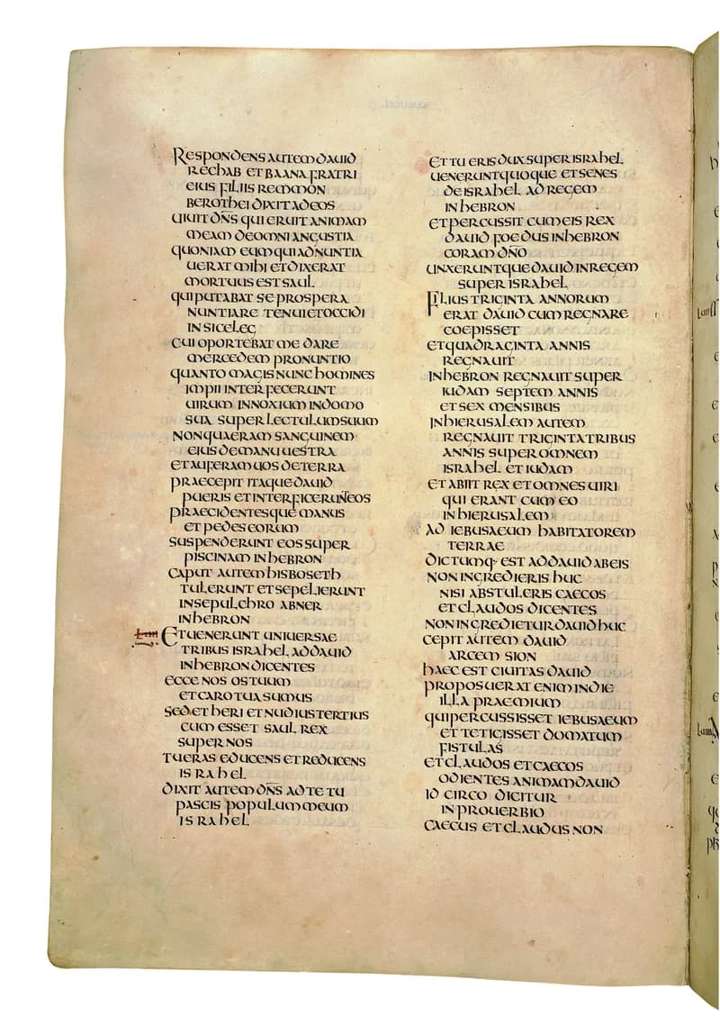 Codex Amiatinus, 2 Kings 12 (canvas 506) by Master of the Codex Amiatinus (Monkwearmouth-Jarrow scriptorium) depicting 2 Kings 12