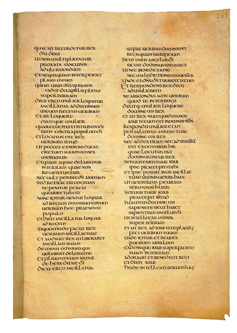 Codex Amiatinus, 2 Kings 23 (canvas 523) by Master of the Codex Amiatinus (Monkwearmouth-Jarrow scriptorium) depicting 2 Kings 23