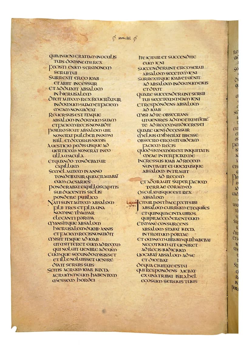 Codex Amiatinus, 2 Kings 24 (canvas 524) by Master of the Codex Amiatinus (Monkwearmouth-Jarrow scriptorium) depicting 2 Kings 24