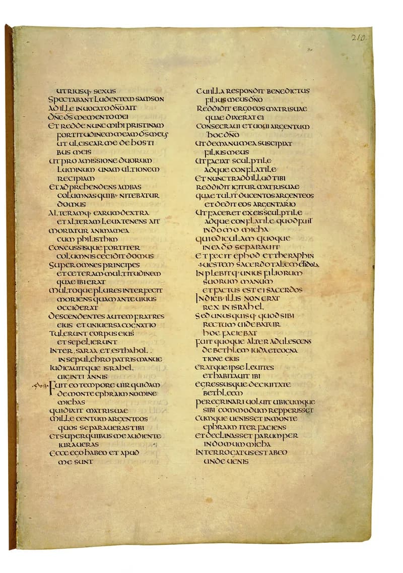 Codex Amiatinus, 2 Samuel 1 (canvas 417) by Master of the Codex Amiatinus (Monkwearmouth-Jarrow scriptorium) depicting 2 Samuel 1