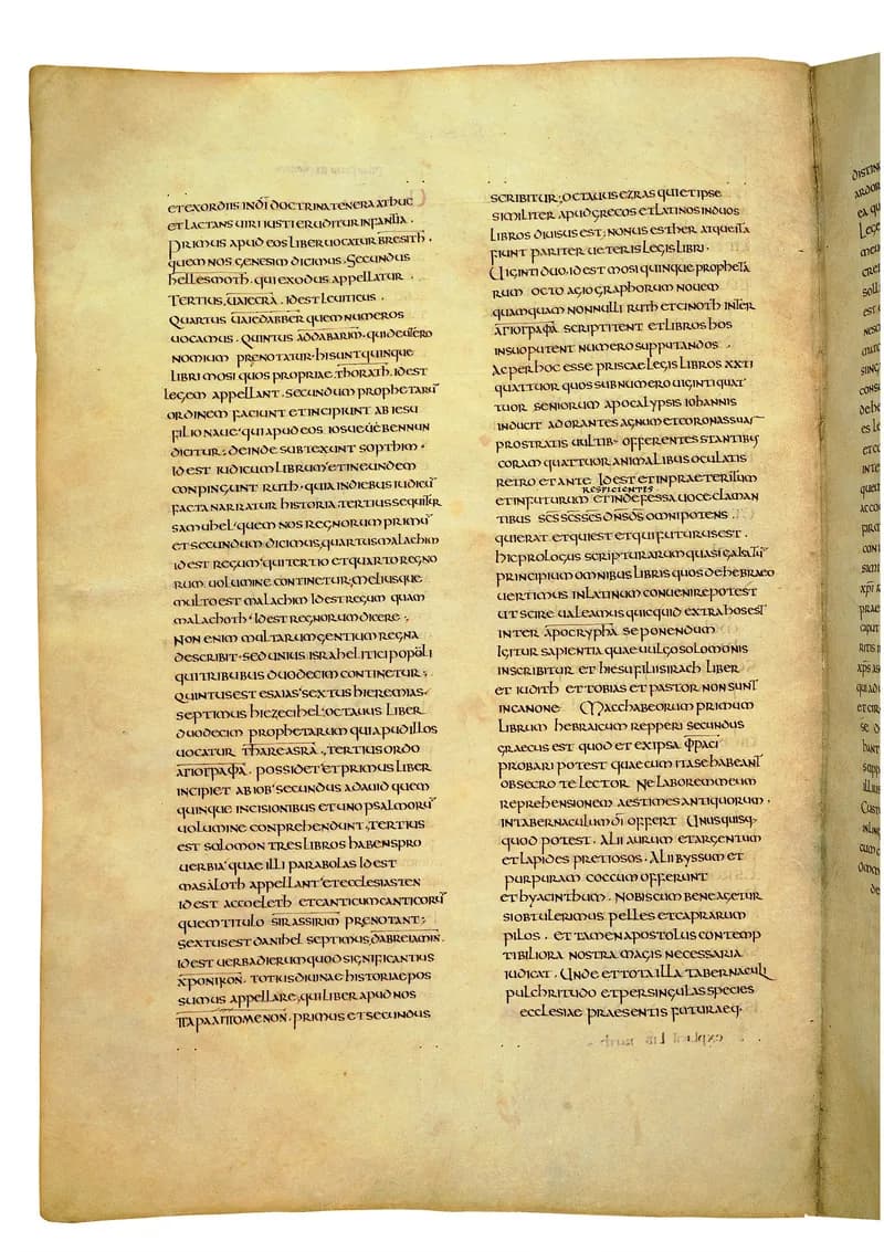 Codex Amiatinus, 2 Samuel 12 (canvas 434) by Master of the Codex Amiatinus (Monkwearmouth-Jarrow scriptorium) depicting 2 Samuel 12