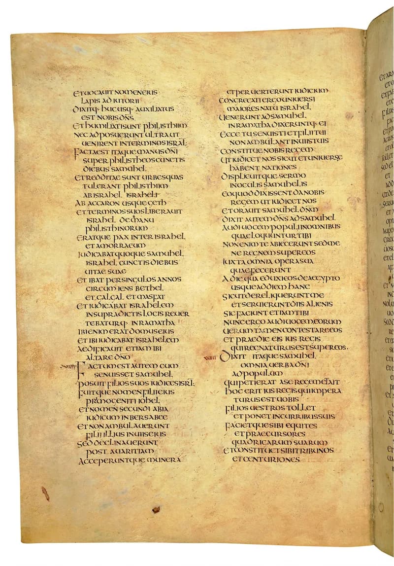 Codex Amiatinus, 2 Samuel 22 (canvas 450) by Master of the Codex Amiatinus (Monkwearmouth-Jarrow scriptorium) depicting 2 Samuel 22
