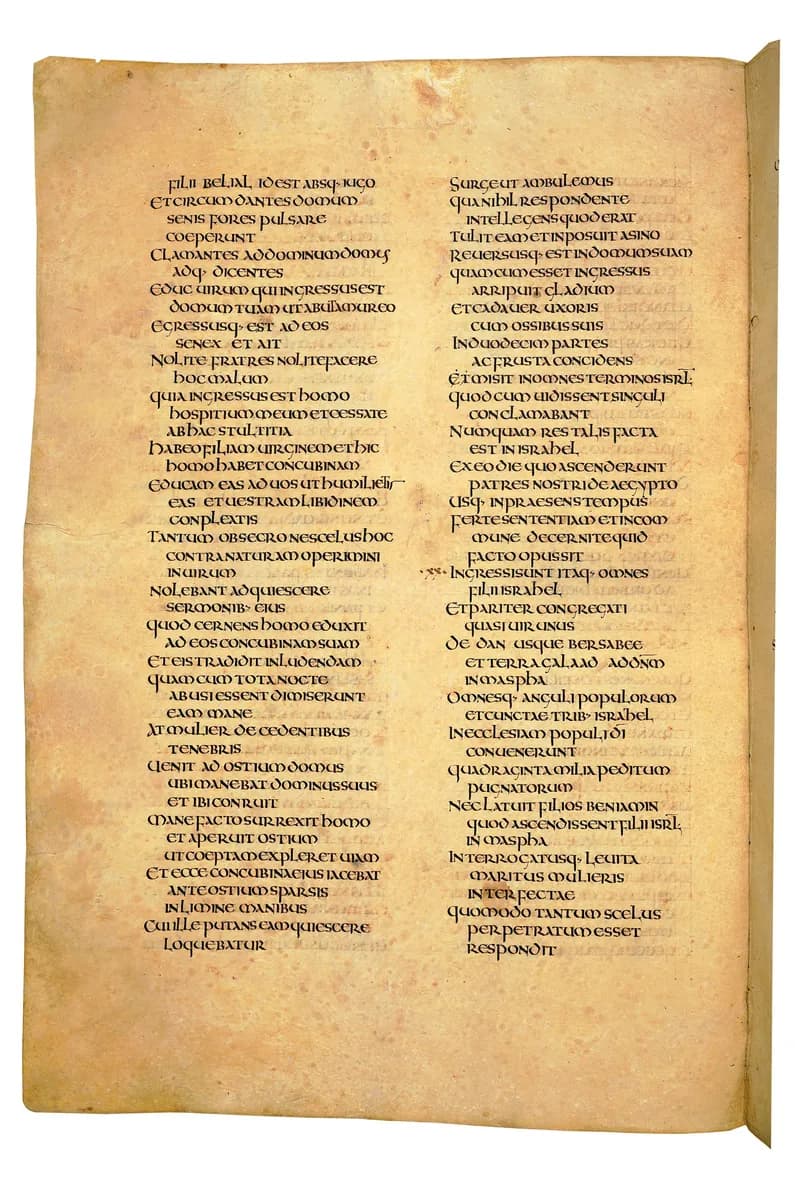 Codex Amiatinus, 2 Samuel 4 (canvas 422) by Master of the Codex Amiatinus (Monkwearmouth-Jarrow scriptorium) depicting 2 Samuel 4