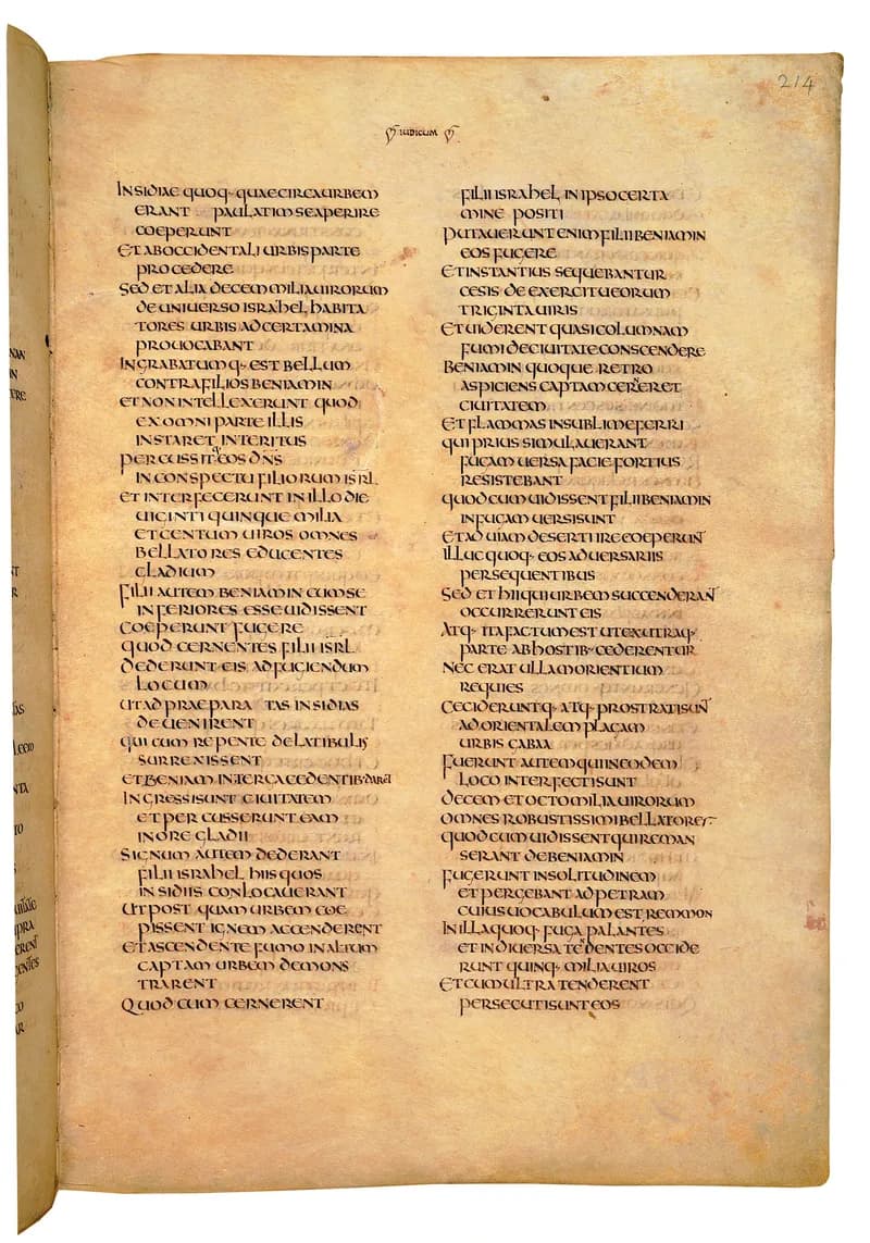 Codex Amiatinus, 2 Samuel 6 (canvas 425) by Master of the Codex Amiatinus (Monkwearmouth-Jarrow scriptorium) depicting 2 Samuel 6