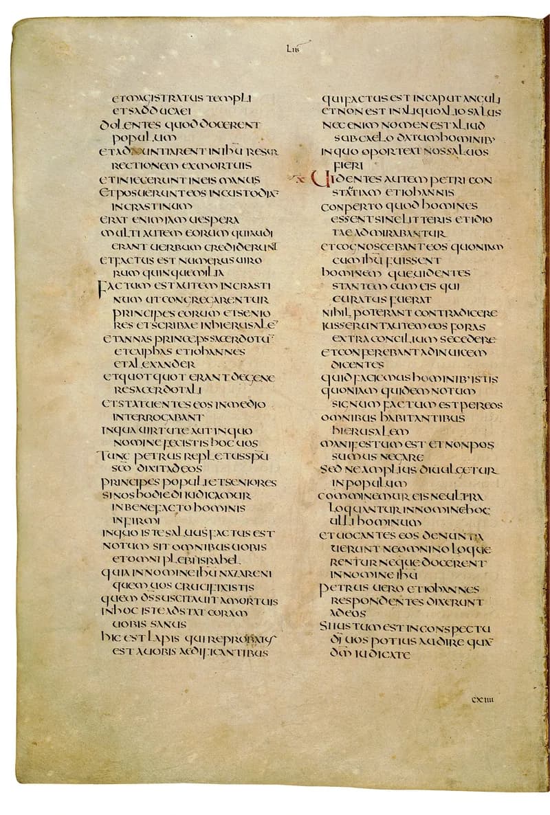 Codex Amiatinus, Acts 15 (canvas 1814) by Master of the Codex Amiatinus (Monkwearmouth-Jarrow scriptorium) depicting Acts 15