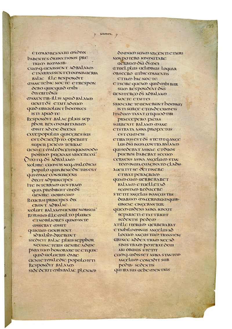 Codex Amiatinus, Deuteronomy 15 (canvas 263) by Master of the Codex Amiatinus (Monkwearmouth-Jarrow scriptorium) depicting Deuteronomy 15