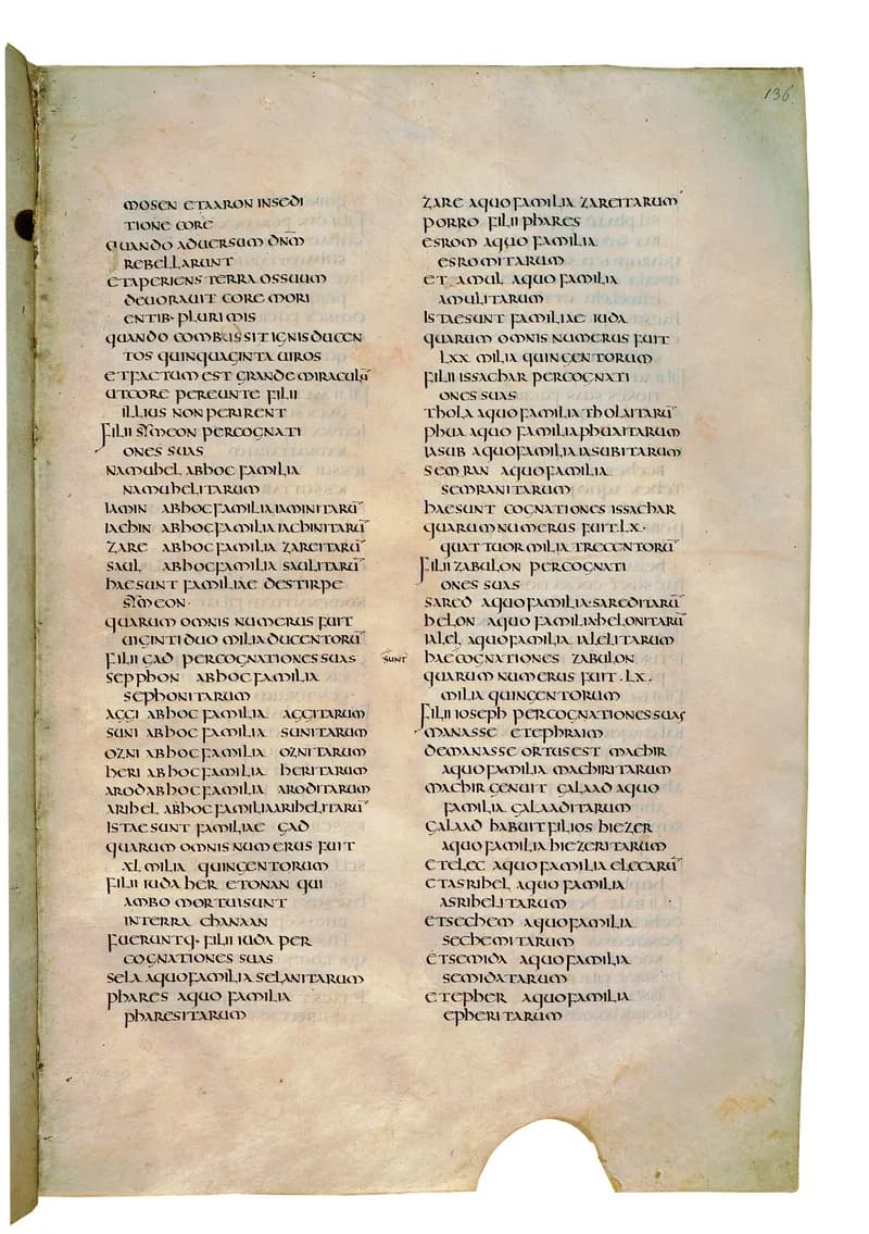 Codex Amiatinus, Deuteronomy 19 (canvas 269) by Master of the Codex Amiatinus (Monkwearmouth-Jarrow scriptorium) depicting Deuteronomy 19