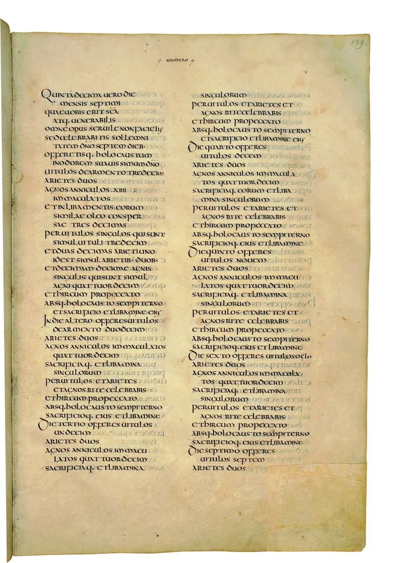 Codex Amiatinus, Deuteronomy 23 (canvas 275) by Master of the Codex Amiatinus (Monkwearmouth-Jarrow scriptorium) depicting Deuteronomy 23