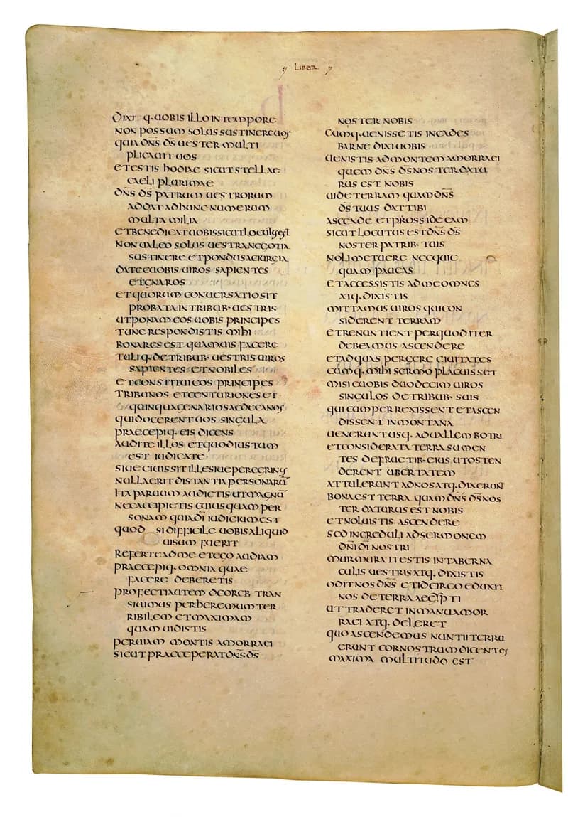 Codex Amiatinus, Deuteronomy 33 (canvas 290) by Master of the Codex Amiatinus (Monkwearmouth-Jarrow scriptorium) depicting Deuteronomy 33