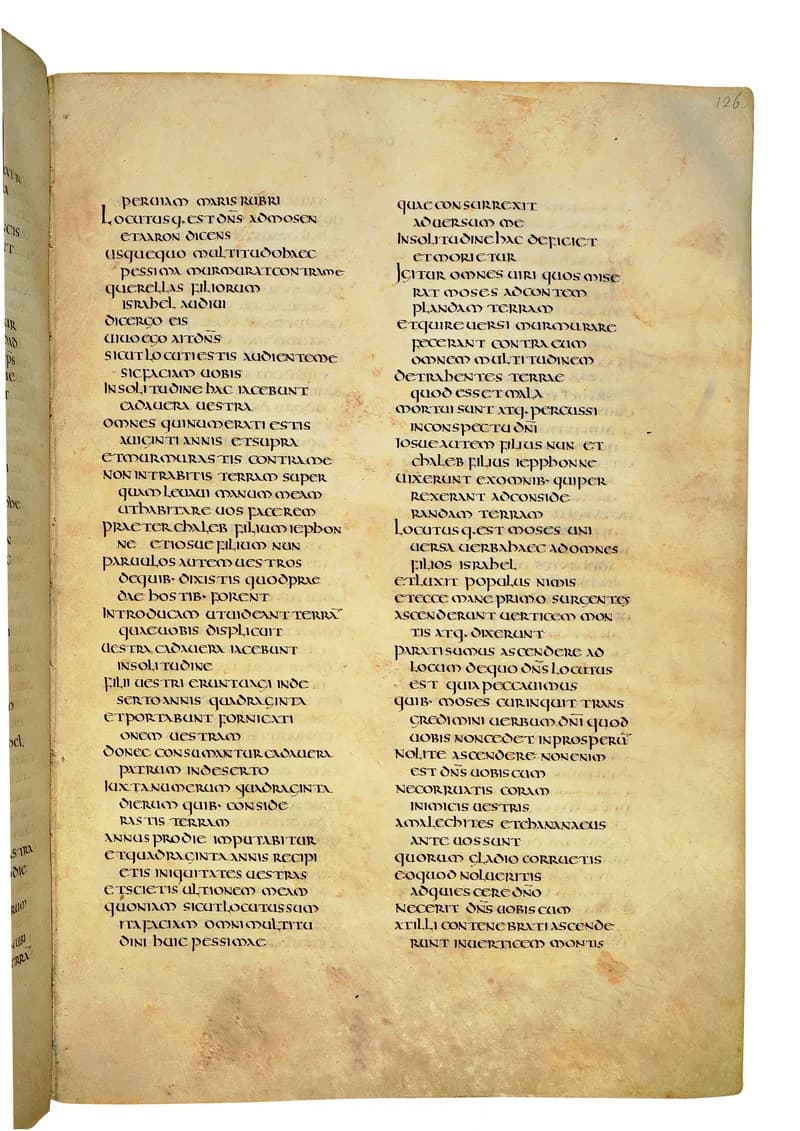 Codex Amiatinus, Deuteronomy 6 (canvas 249) by Master of the Codex Amiatinus (Monkwearmouth-Jarrow scriptorium) depicting Deuteronomy 6