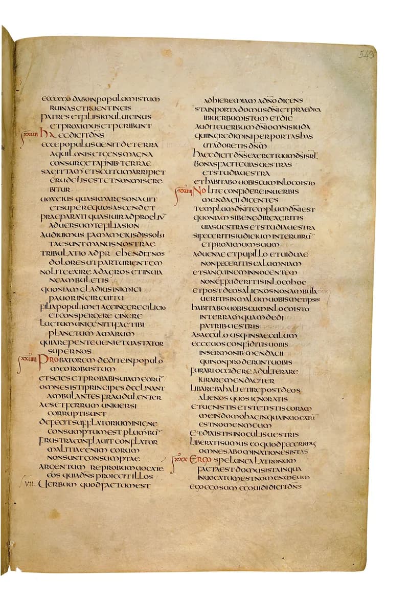 Codex Amiatinus, Ecclesiastes 9 (canvas 1083) by Master of the Codex Amiatinus (Monkwearmouth-Jarrow scriptorium) depicting Ecclesiastes 9