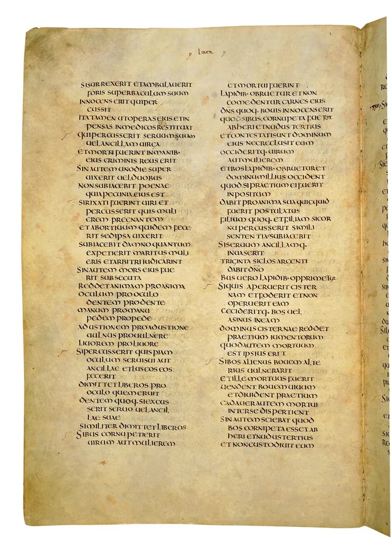 Codex Amiatinus, Exodus 35 (canvas 134) by Master of the Codex Amiatinus (Monkwearmouth-Jarrow scriptorium) depicting Exodus 35